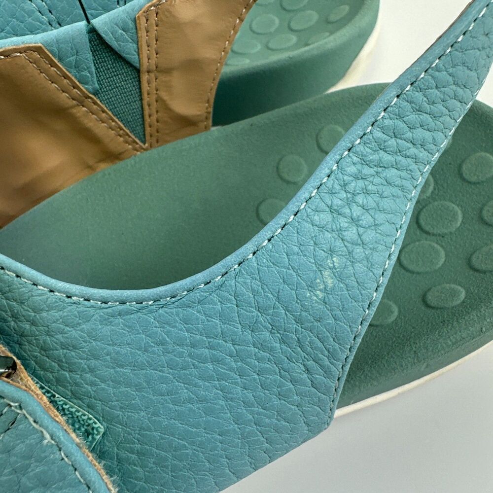 Vionic Albie Sandal Slingback Buckles Teal Blue Leather Comfort Womens 8.5 Wide - Picture 6 of 16